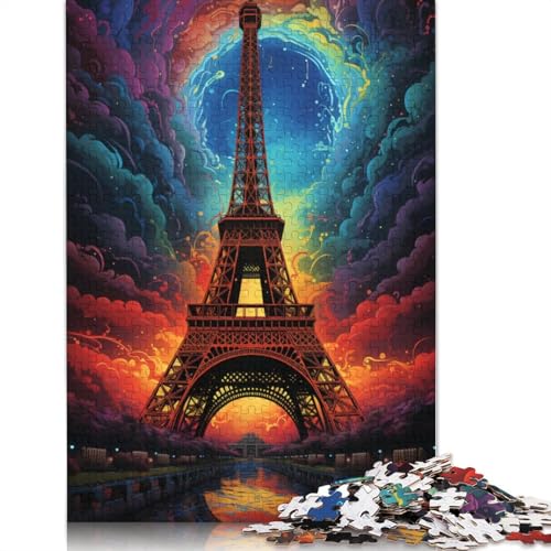 Puzzle für Erwachsene 1000 Frankreich Eiffelturm Puzzle für Erwachsene Kartonpuzzle Lernspiel 38x26cm von LiJianXXS