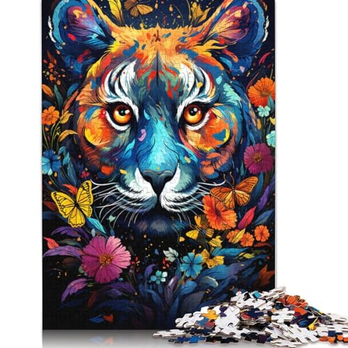 für Erwachsene Puzzle Buntes psychedelisches Tiergemälde 1000-teiliges Puzzle Kartonpuzzle für Erwachsene und Kinder ab 12 Jahren Gutes Geschenk für Erwachsene und Kinder 38x26cm von LiJianXXS