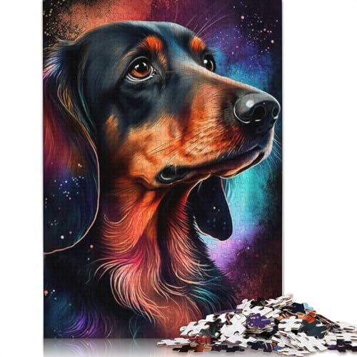 Puzzle Bunter Graffiti-Dackel, Erwachsenen-Puzzle 1000 Teile, Kartonpuzzle für Erwachsene und Kinder, tolles Geschenk für Erwachsene, 38 x 26 cm von LiJianXXXB