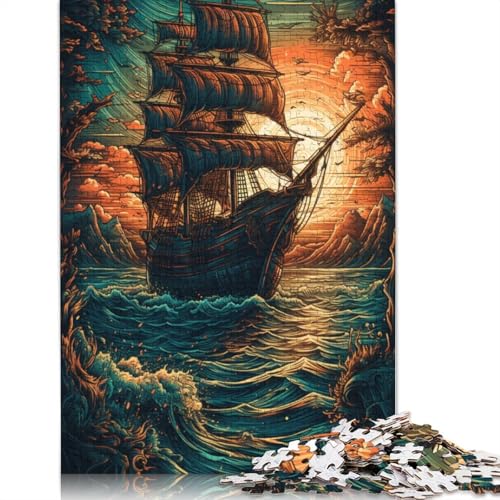 Puzzle für Erwachsene, Geschenke für Erwachsene, Segelschiff, 1000-teiliges Puzzle, Holzpuzzle für Erwachsene und Kinder, tolle Geschenke für Weihnachten, 75 x 50 cm Puzzle für Erwachsene, Geschenke für Erwachsene, Segelschiff, 1000-teiliges Puzzle, Holzpuzzle für Erwachsene und Kinder, tolle Geschenke für Weihnachten, 75 x 50 cm von LiJianXXXB