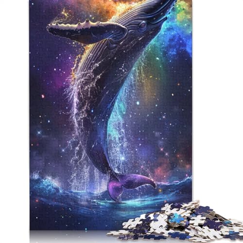 Puzzle für Erwachsene und Kinder, 1000 Teile, Bunte Wale, Puzzle aus Holz, Heimdekorationspuzzle, 75 x 50 cm Puzzle für Erwachsene und Kinder, 1000 Teile, Bunte Wale, Puzzle aus Holz, Heimdekorationspuzzle, 75 x 50 cm von LiJianXXXB