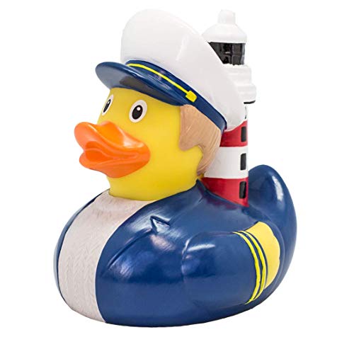 LiLaLu - 2228 - Badeente, Quietscheente, Leuchtturm Ente, PVC, ca. 9cm von LiLaLu