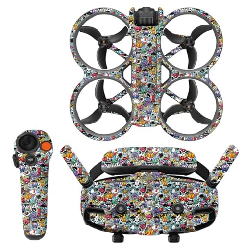 Avata 2 Cool Aufkleber, Avata 2 Skin Goggles 3 Brillen Aufkleber Anti-Scratch Schutzhülle Stickers für DJI Avata 2 Goggles 3 Zubehör (6) von LiLiTok