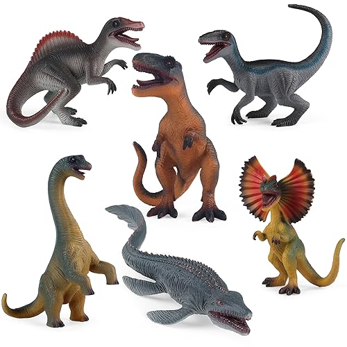 LiRiQi Dinosaurier Figuren Spielzeug Set, 6 Stück Jurassic Dinosaurier-Spielzeugfiguren, Realistisches Dino Figuren Spielset T-Rex Velociraptor, Kinder Jungen Spielzeug Geschenk ab 3 4 5 6 7 8 Jahre LiRiQi Dinosaurier Figuren Spielzeug Set, 6 Stück Jurassic Dinosaurier-Spielzeugfiguren, Realistisches Dino Figuren Spielset T-Rex Velociraptor, Kinder Jungen Spielzeug Geschenk ab 3 4 5 6 7 8 Jahre von LiRiQi