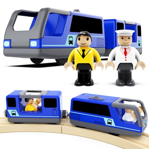 LiRiQi Eisenbahn elektrische lok Holzeisenbahn Zug, Batteriebetriebener Lokomotivzug, Leistungsstarker Motorzug kompatibel mit Thomas, Brio, Spielzeug für Kinder Kleinkind Junge LiRiQi Eisenbahn elektrische lok Holzeisenbahn Zug, Batteriebetriebener Lokomotivzug, Leistungsstarker Motorzug kompatibel mit Thomas, Brio, Spielzeug für Kinder Kleinkind Junge von LiRiQi