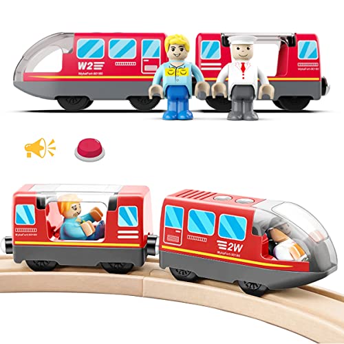 LiRiQi Eisenbahn elektrische lok Holzeisenbahn Zug, Batteriebetriebener Lokomotivzug, Leistungsstarker Motorzug kompatibel mit Thomas, Brio, Spielzeug für Kinder Kleinkind Junge, Rot LiRiQi Eisenbahn elektrische lok Holzeisenbahn Zug, Batteriebetriebener Lokomotivzug, Leistungsstarker Motorzug kompatibel mit Thomas, Brio, Spielzeug für Kinder Kleinkind Junge, Rot von LiRiQi