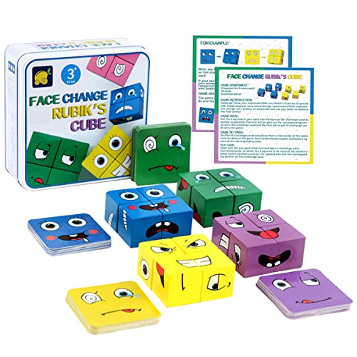 LiRiQi Holzwürfel Puzzle, Sensorik Spielzeug Bauwürfel Holzpuzzle Gesichter, Bunte Zauberwürfel Baustein Interaktion Spielzeug, Montessori Lernspielzeug Spielzeug für Kinder ab 3 Jahren LiRiQi Holzwürfel Puzzle, Sensorik Spielzeug Bauwürfel Holzpuzzle Gesichter, Bunte Zauberwürfel Baustein Interaktion Spielzeug, Montessori Lernspielzeug Spielzeug für Kinder ab 3 Jahren von LiRiQi