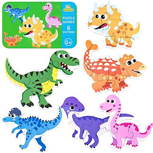 LiRiQi Kinderpuzzle, Dinosaurier Puzzle für Kinder, Holzpuzzle ab 2 3 4 5 Jahren, Montessori Spielzeug Puzzle, Holz Steckpuzzle Pädagogisches Spielzeug für Baby, Geschenke Spielzeug für Jungen Mädchen von LiRiQi