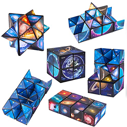 LiRiQi Sternenhimmel Planet 3D-Puzzles Infinity-Würfel-Set, 2 in 1 Sternenklarer Himmel Zauberwürfel, Würfel Star Cube Magic Cube Set, Dekompressionswürfel für Kinder Erwachsene, Lernspiel Geschenke von LiRiQi