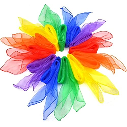 LiTaiJingNice 12 x sensorische Tanzschals, bunt, quadratisch, Jonglierseide, Regenbogen-Schal, 60 x 60 cm LiTaiJingNice 12 x sensorische Tanzschals, bunt, quadratisch, Jonglierseide, Regenbogen-Schal, 60 x 60 cm von LiTaiJingNice
