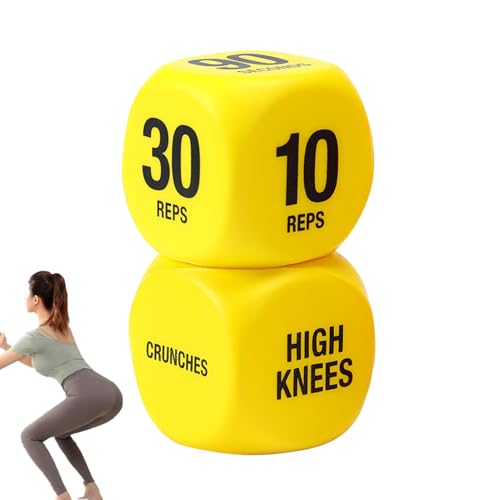 Liakyunf Fitness-Würfel | EIN Paar Home Training Würfelspiel Für Frauen - Tragbares Fitness Zubehör Für Kniebeugen Liegestütze Anfänger Reise Outdoor Zuhause von Liakyunf