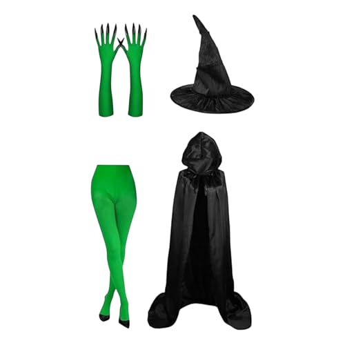 Liakyunf Hexenkostüm | Schwarzer Hexenhut Mit Grünen Krallenhandschuhen - Verkleidungsset Für Halloween Geburtstags Kostüm Karneval Fest Film Cosplay Liakyunf Hexenkostüm | Schwarzer Hexenhut Mit Grünen Krallenhandschuhen - Verkleidungsset Für Halloween Geburtstags Kostüm Karneval Fest Film Cosplay von Liakyunf