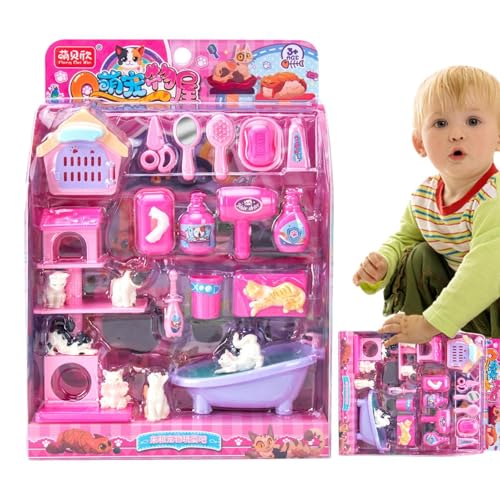 Liakyunf Katzenpflegespielzeug für Kinder,Haustierspielzeug für Kinder, Pädagogische Kinderspielzeuge, Rollenspielset, interaktives Lernen für kleine , Kleinkinder und kleine Mädchen Liakyunf Katzenpflegespielzeug für Kinder,Haustierspielzeug für Kinder, Pädagogische Kinderspielzeuge, Rollenspielset, interaktives Lernen für kleine , Kleinkinder und kleine Mädchen von Liakyunf