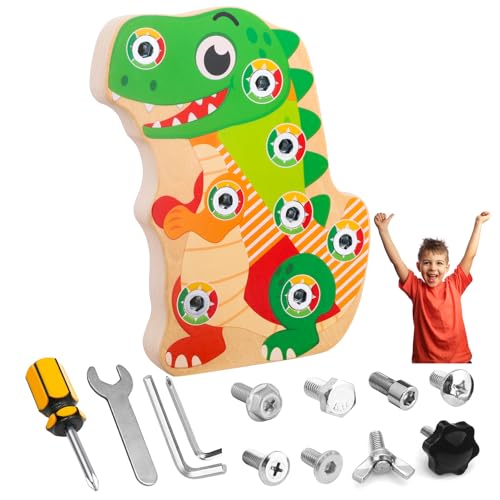 Liangding Montessori Dino Schraubbrett aus Holz – Busy Board Motorikbrett Lernspielzeug zur Förderung der Feinmotorik, Pädagogisches Spielzeug Geschenkidee für Kinder Jungen Mädchen ab 3 Jahre Liangding Montessori Dino Schraubbrett aus Holz – Busy Board Motorikbrett Lernspielzeug zur Förderung der Feinmotorik, Pädagogisches Spielzeug Geschenkidee für Kinder Jungen Mädchen ab 3 Jahre von Liangding