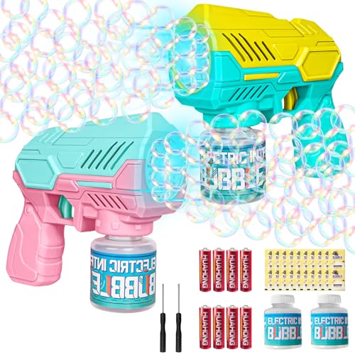 Automatische Seifenblasenpistole Kinder, 2 Pack LED Seifenblasenmaschine, seifenblasen Pistole, Seifenblasen Pistole 10000 Blasen/Min mit 440ML Seifenblasenlösung, für Kinder Outdoor/Party/Hochzeit Automatische Seifenblasenpistole Kinder, 2 Pack LED Seifenblasenmaschine, seifenblasen Pistole, Seifenblasen Pistole 10000 Blasen/Min mit 440ML Seifenblasenlösung, für Kinder Outdoor/Party/Hochzeit von Libershine