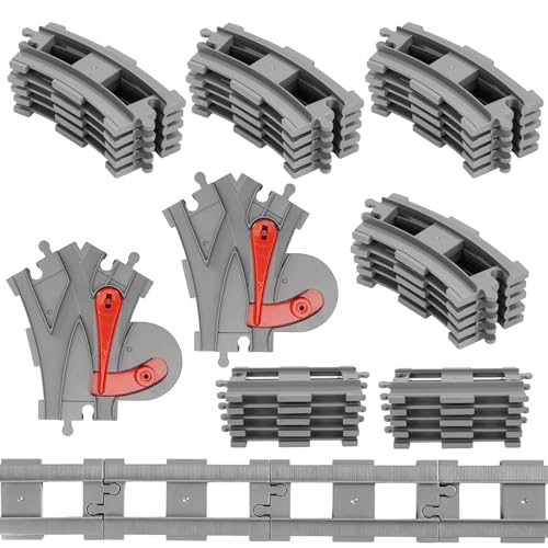 Bausteine Zug Schienen Set, 32PCS Spielzeug Eisenbahnschienen, City Schienen Eisenbahn Set, Bestehend aus Cross Track Gerade, Kurven Schienen, für 3 4 5 Mädchen und Jungen Bausteine Zug Schienen Set, 32PCS Spielzeug Eisenbahnschienen, City Schienen Eisenbahn Set, Bestehend aus Cross Track Gerade, Kurven Schienen, für 3 4 5 Mädchen und Jungen von Libershine