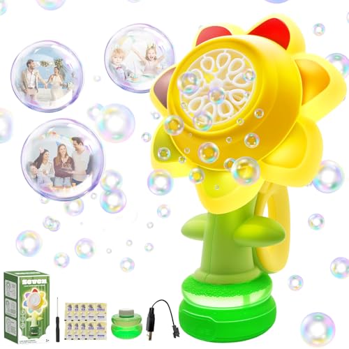 Seifenblasenmaschine für Kinder, Automatische Blasenmacher, Wiederaufladbare Tanzende Sonnenblumen Seifenblasenmaschine, Glühende luftblasen Maschine, Bubble Machine für Hochzeit Geburtstag Party Seifenblasenmaschine für Kinder, Automatische Blasenmacher, Wiederaufladbare Tanzende Sonnenblumen Seifenblasenmaschine, Glühende luftblasen Maschine, Bubble Machine für Hochzeit Geburtstag Party von Libershine