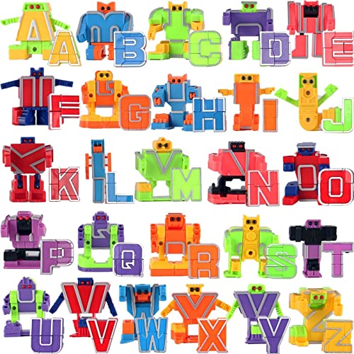 Alphabet Transforming ABC Buchstaben Roboter – 26 Stück Alphabete Lernspielzeug für Kleinkinder und Vorschüler, Klassenzimmerpreise, Partygeschenke von Liberty Imports