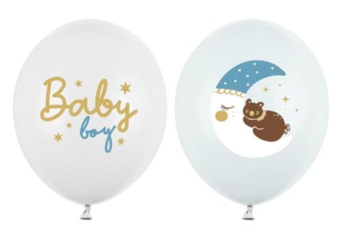 10 Stück Luftballon Baby Boy Baby-Bär auf dem Mond Blau Deko Ballon für Babyparty Geburt Baby Shower Party Luftballon Deko Babyzimmer, Made in EU 10 Stück Luftballon Baby Boy Baby-Bär auf dem Mond Blau Deko Ballon für Babyparty Geburt Baby Shower Party Luftballon Deko Babyzimmer, Made in EU von Libetui