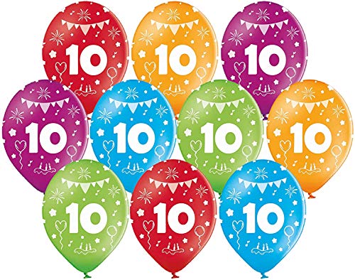 10 bunte Luftballons 10 Geburtstag Ballon 10. Geburtstag Kindergeburtstag Deko Ballons Zahl 10, Made in EU Größe 30cm 10 bunte Luftballons 10 Geburtstag Ballon 10. Geburtstag Kindergeburtstag Deko Ballons Zahl 10, Made in EU Größe 30cm von Libetui