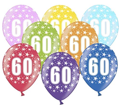 10 kunterbunte Luftballons 60. Geburtstag Ballon 60 Made in EU Größe 30cm Metallic Deko 60 Geburtstag Frauen Männer 60 Birthday Ballon Zahl 60 10 kunterbunte Luftballons 60. Geburtstag Ballon 60 Made in EU Größe 30cm Metallic Deko 60 Geburtstag Frauen Männer 60 Birthday Ballon Zahl 60 von Libetui