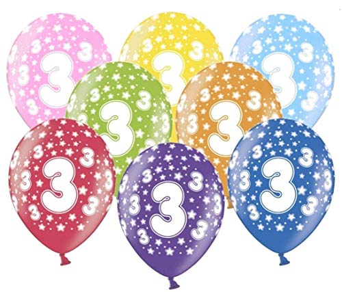 10 kunterbunte Luftballons 3. Geburtstag Made in EU Ballons 3. Geburtstag Junge Mädchen Luftballon Zahl 3 Ballon Kindergeburtstag 3 Jahre, Metallic 30cm 10 kunterbunte Luftballons 3. Geburtstag Made in EU Ballons 3. Geburtstag Junge Mädchen Luftballon Zahl 3 Ballon Kindergeburtstag 3 Jahre, Metallic 30cm von Libetui