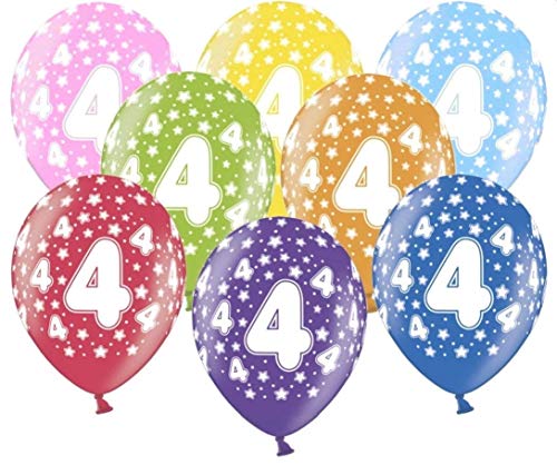 10 kunterbunte Luftballons 4 Made in EU Ballons 4. Geburtstag Mädchen Junge Luftballon 4 Geburtstag Ballon Zahl 4 Metallic 30cm 10 kunterbunte Luftballons 4 Made in EU Ballons 4. Geburtstag Mädchen Junge Luftballon 4 Geburtstag Ballon Zahl 4 Metallic 30cm von Libetui