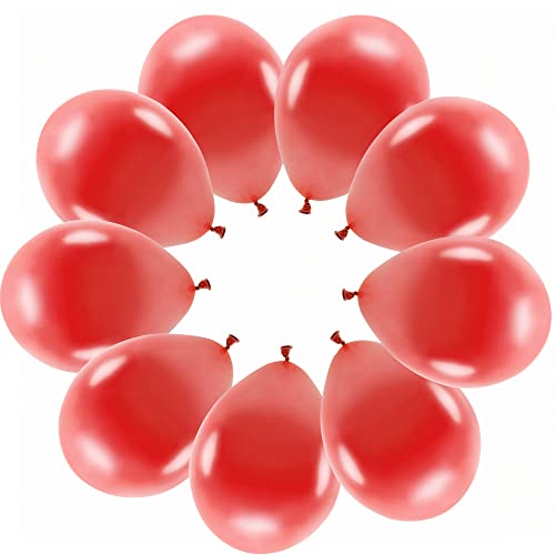 10 rote Luftballons Metallic Eco Ballons Rot Made in EU Deko Geburtstag Valentine Hochzeit Party rote Ballons aus Naturkautschuk Helium geeignet von Libetui