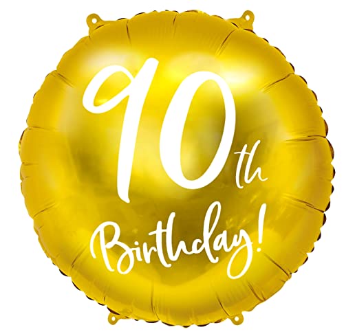 2er Set Luftballons 90. Geburtstag Deko Folienballon 90 Geburtstag Opa Oma Vater Mutter Mann Frau Geschenk Luftballon Ballon Zahl 90 Gold hochwertig, 45cm von Libetui