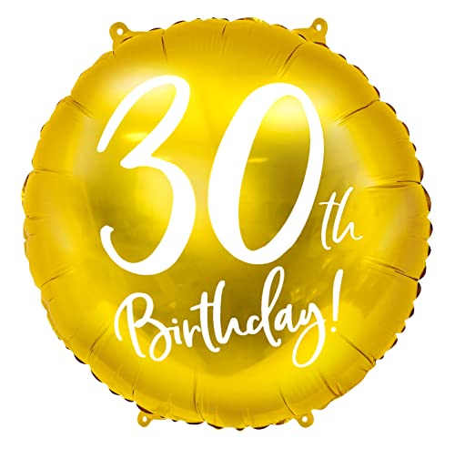 2er Set Luftballons 30. Geburtstag Folienballon 30 Geburtstag Frau Mann Geschenk Luftballon 30th Birthday Deko Ballon Zahl 30 Gold, 45cm von Libetui