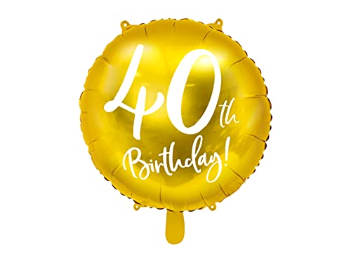 2er Set Luftballons 40. Geburtstag Folienballon 40 Geburtstag Frau Mann Geschenk Luftballon 40th Birthday Deko Ballon Zahl 40 Gold, 45cm von Libetui
