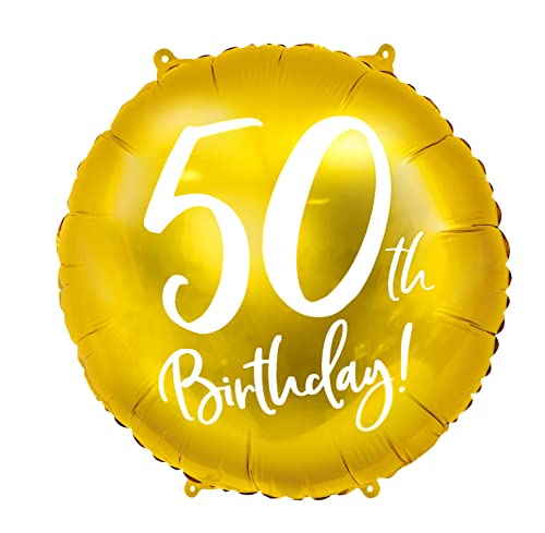 2er Set Luftballons 50. Geburtstag Folienballon 50 Geburtstag Frau Mann Geschenk Luftballon 50th Birthday Deko Ballon Zahl 50 Gold, 45cm von Libetui