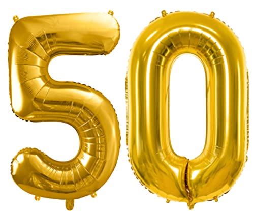 Hochwertiger XXL Folienballon 50. Geburtstag Ballon 50 Gold Metallic Größe 100cm Deko Goldene Hochzeit Jubiläum 50 Jahre Ballon Zahl 50 Gold Hochwertiger XXL Folienballon 50. Geburtstag Ballon 50 Gold Metallic Größe 100cm Deko Goldene Hochzeit Jubiläum 50 Jahre Ballon Zahl 50 Gold von Libetui