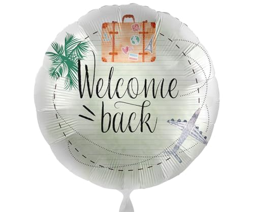 Ballon 'Welcome Back' Folienballon Willkommen Rückkehr Party herzliche Begrüßung Heimkehr Reise Urlaub Ballon Made in Germany -ungefüllt, Helium geeignet von Libetui