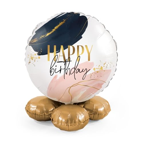 Eleganter Folienballon Happy Birthday selbstehende Funktion Set Ballon Geburtstag Frauen Mädchen Deko modern Luftballons Geburtstag von Libetui