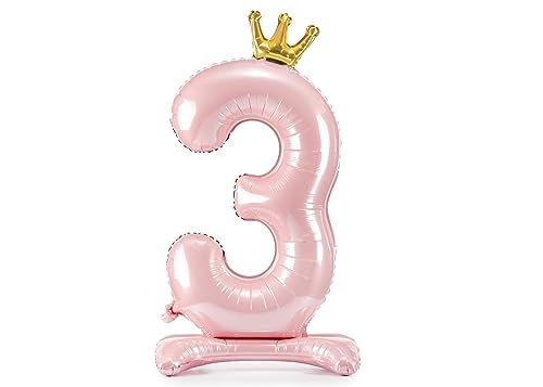Folienballon 3. Geburtstag XXL Ballon 3 Pink mit Standfuß selbststehend Ballon 3 Geburtstag Mädchen Kindergeburtstag Luftballon Zahl 3 Rosa mit goldener Krone Folienballon 3. Geburtstag XXL Ballon 3 Pink mit Standfuß selbststehend Ballon 3 Geburtstag Mädchen Kindergeburtstag Luftballon Zahl 3 Rosa mit goldener Krone von Libetui