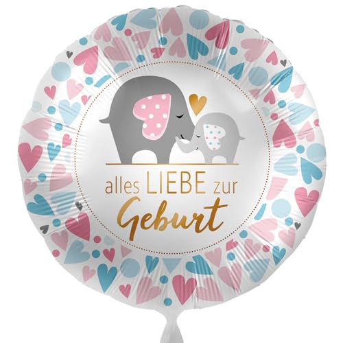 Folienballon 'Alles Liebe zur Geburt 'Ballon Baby Willkommen Babyparty Geburt Party Deko Luftballon Mama Baby Elefant Made in EU, Helium geeignet Folienballon 'Alles Liebe zur Geburt 'Ballon Baby Willkommen Babyparty Geburt Party Deko Luftballon Mama Baby Elefant Made in EU, Helium geeignet von Libetui