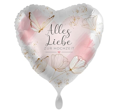 Folienballon Alles Liebe zur Hochzeit Ballon Brautpaar Hochzeitsdeko Geschenk Braut Bräutigam Rosa Ballon Hochzeit von Libetui