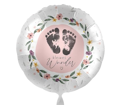 Folienballon Baby 'Kleines Wunder' Deko Ballon Geburt Babyparty Ballon Babyfüße Willkommen Baby Mädchen Luftballon Made in EU, pink Folienballon Baby 'Kleines Wunder' Deko Ballon Geburt Babyparty Ballon Babyfüße Willkommen Baby Mädchen Luftballon Made in EU, pink von Libetui