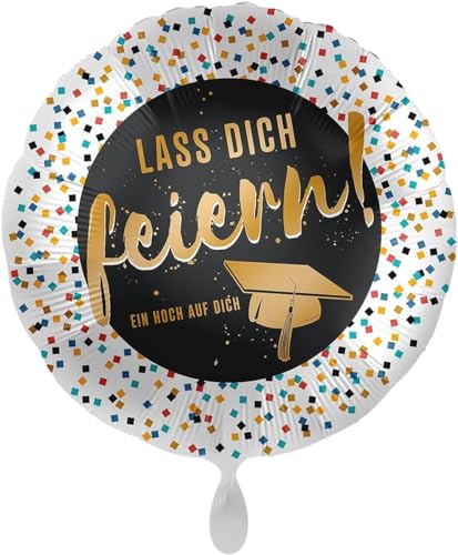 Folienballon Bestanden 'Lass Dich feiern' Ballon zur bestandenen Prüfung Meisterprüfung Bacherlor Master Abitur Staatexam Luftballon Geschenk Absolventen -Made in Germany- Helium geeignet von Libetui
