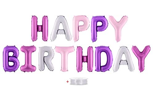 Folienballon Buchstaben Girlande Happy Birthday Deko-Set Geburtstag Dekoration Kindergeburtstag Partykette Pink Lila Folienballon Buchstaben Girlande Happy Birthday Deko-Set Geburtstag Dekoration Kindergeburtstag Partykette Pink Lila von Libetui
