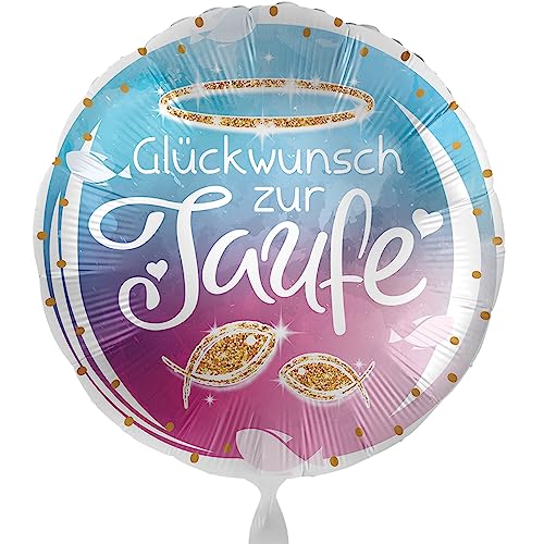 Folienballon Glückwunsch zur Taufe Ballon Taufe Dekoration Tauffeier Luftballon Taufe - Made in USA & Germany-, ungefüllt, Helium geeignet von Libetui