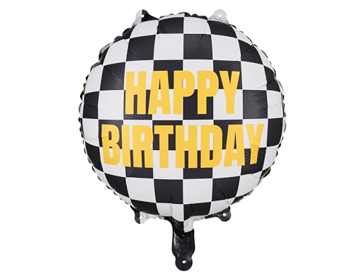 Folienballon Happy Birthday Racing Autorennen Ballon Geburtstag Junge Mädchen Erwachsene Deko & Geschenk zum Geburtstag Luftballon Gamer Spieler, 45cm von Libetui