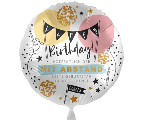 Folienballon Happy Birthday bester Geburtstag Deko Geschenk Luftballon Geburtstag Mann Frau, bedruckt mit bunten Geburtstagsdekoration, Made in EU von Libetui