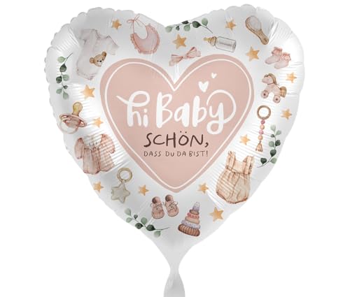 Folienballon Hi Baby - 'Schön, dass du da bist' Ballon Geburt Party Deko Babyparty Baby Mädchen Luftballon Made in EU, Helium geeignet Folienballon Hi Baby - 'Schön, dass du da bist' Ballon Geburt Party Deko Babyparty Baby Mädchen Luftballon Made in EU, Helium geeignet von Libetui