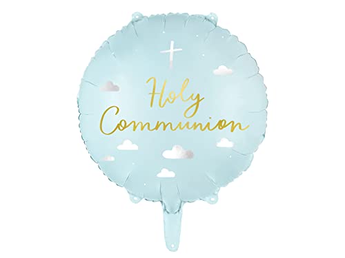 Folienballon 'Holy Communion' Deko Kommunion Taufe Dekoration Ballon Konfirmation Erstkommunion Kinderkommunion Farbe Hellblau, 35cm Folienballon 'Holy Communion' Deko Kommunion Taufe Dekoration Ballon Konfirmation Erstkommunion Kinderkommunion Farbe Hellblau, 35cm von Libetui
