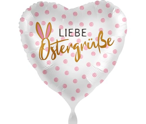 Folienballon Liebe Ostergrüße Osterhase Geschenke Ballon Ostern Luftballin Deko Osterfeier, Made in EU & Germany, Helium geeignet, Osterhase Pink von Libetui