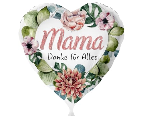 Folienballon Mama 'Danke für Alles' Blumen Ballon Muttertag Deko Geschenk Mama Geburtstag Mutter Luftballon Geschenk Mutti, Made in EU, Helium geeignet Folienballon Mama 'Danke für Alles' Blumen Ballon Muttertag Deko Geschenk Mama Geburtstag Mutter Luftballon Geschenk Mutti, Made in EU, Helium geeignet von Libetui
