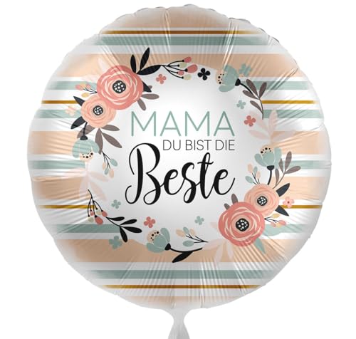 Folienballon Mama - Du bist die Beste Ballon Muttertag Deko Geschenk Mama Geburtstag Mutter Luftballon Geschenk Mutti, Made in EU, Helium geeignet von Libetui