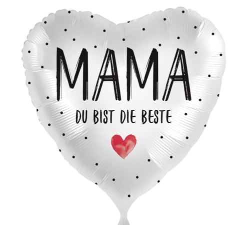Folienballon Mama - Du bist die Beste Ballon Muttertag Deko Geschenk Mama Geburtstag Mutter Luftballon Geschenk Mutti, Made in EU, Helium geeignet von Libetui